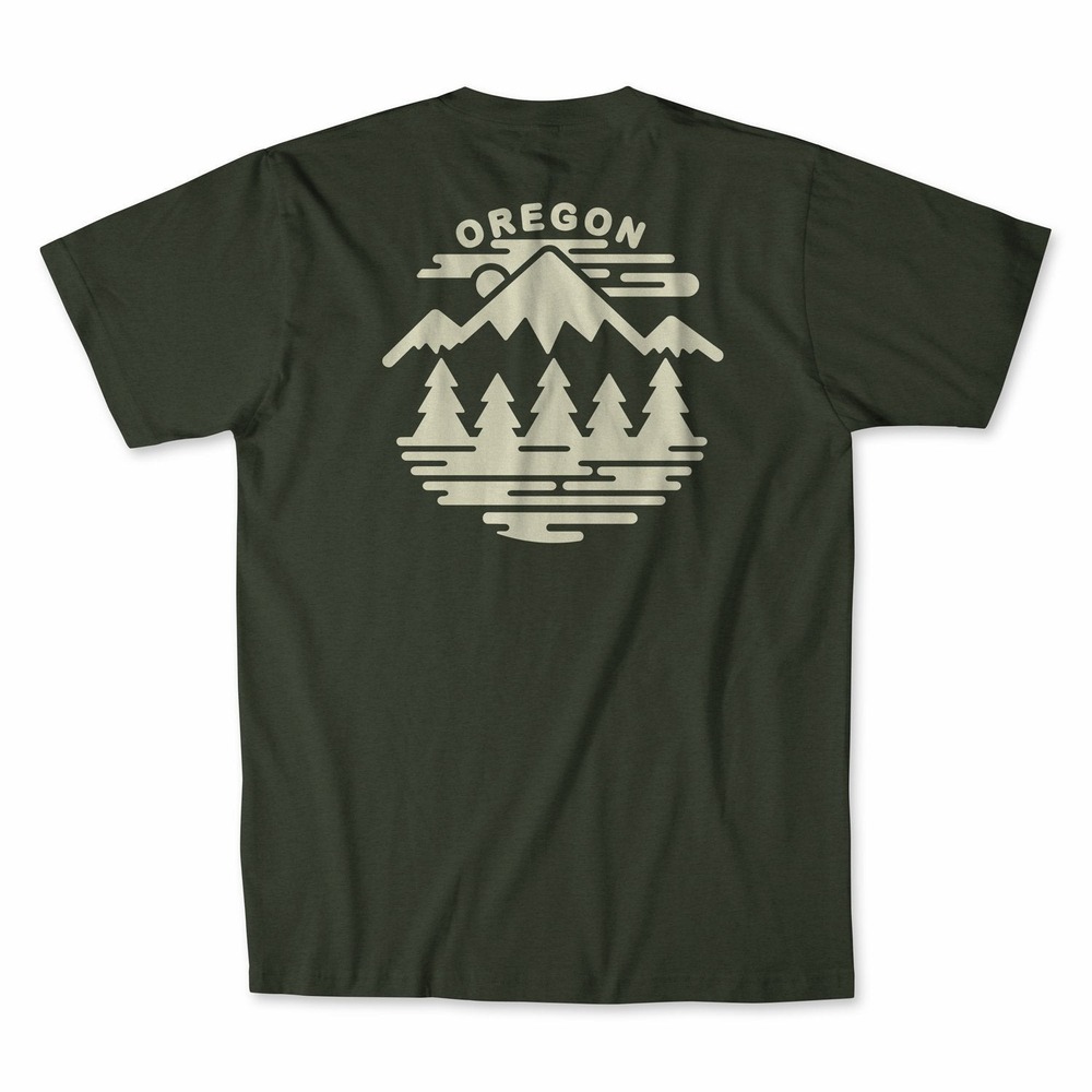 Oregon Fifty Mountain Ranges T-Shirt Black
